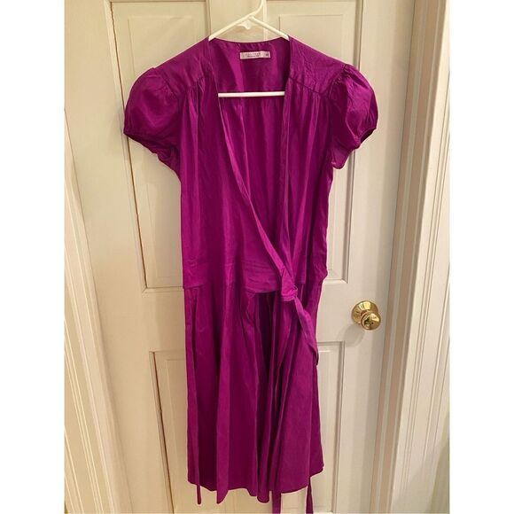 Calypso St. Barth Julia Wrap Dress Pink XS 100% Silk - Picture 4 of 5